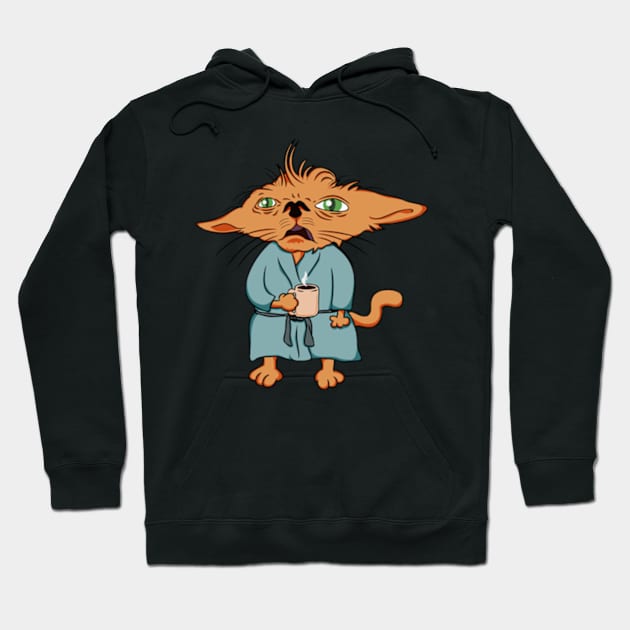 Cat in the Morning Hoodie by Licença Poética